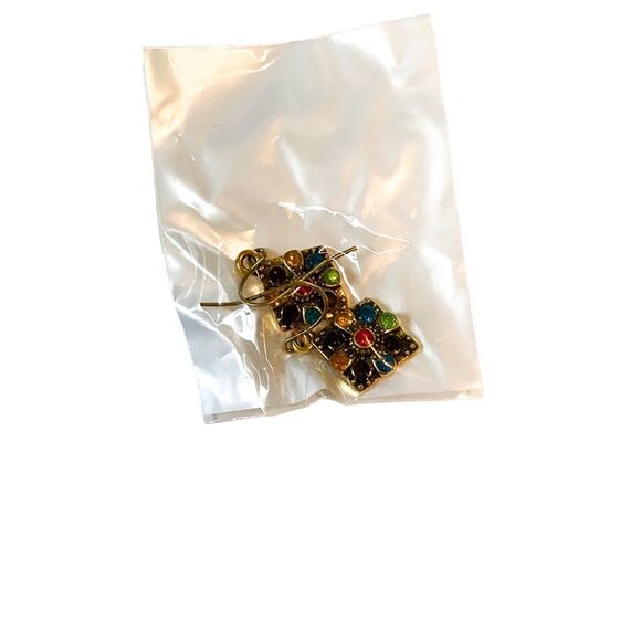 Women's Bohemian Beaded Metal Dangle Earrings - Picture 4 of 4